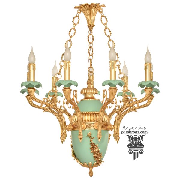 لوستر جدید برنزی برنجی برنز سرامیک برای پذیرایی اتاق خواب آشپزخانه سبز فانتزی کلاسیک مدرن نئوکلاسیک دکوراسیون
