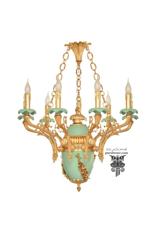 لوستر جدید برنزی برنجی برنز سرامیک برای پذیرایی اتاق خواب آشپزخانه سبز فانتزی کلاسیک مدرن نئوکلاسیک دکوراسیون