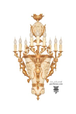 عکس لوستر فانتزی سفید برنز پذیرایی آشپزخانه اتاق خواب کوچک برنزی فرشته برنجی برنج سرامیکی