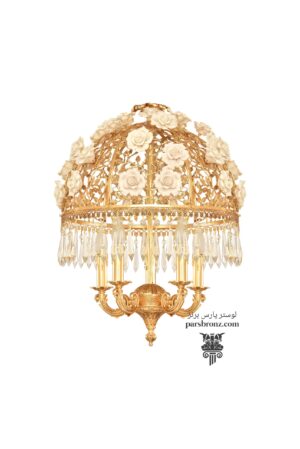 خرید لوستر جدید شیک کوچک پذیرایی آشپزخانه اتاق خواب برنزی برنز سرامیکی آویز سفید برنجی