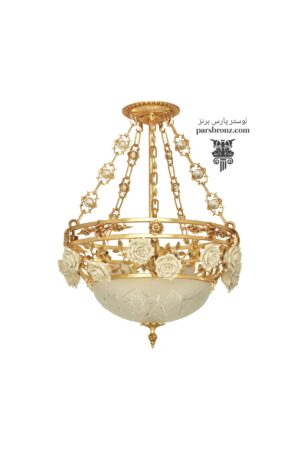 لوستر چراغ آشپزخانه آویز پذیرایی اتاق خواب شیک فانتزی سقفی برنز راهرو سرامیک سفید برنجی کلاسیک مدرن