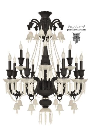 لوستر باکارت مشکی شیشه-ای باکارا سفید کلاسیک مدرن کریستالی