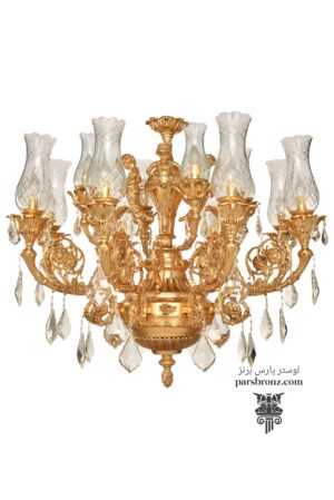 قیمت مناسب لوستر جدید پذیرایی شاه عباسی کلاسیک قدیمی برنز برنجی