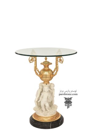 میز عسلی برنجی برنج برنز برنزی جدید سرامیکی سفید