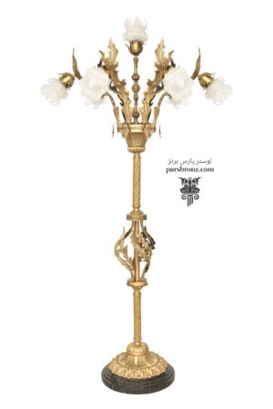 لوستر ایستاده شمعدان کنارسالنی پذیرایی کلاسیک قیمت برنز ایستاده کنار سالنی جدید برنجی برنزی