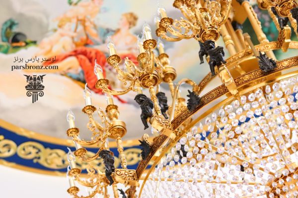 لوستر جدید کریستالی برنز کلاسیک پذیرایی کریستال برای پذيرايي طلائی شیک لوکس آویز سلطنتی