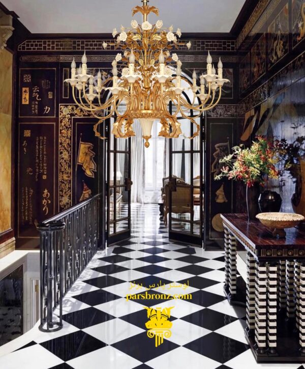 لوستر جدید خرید قیمت مناسب پذیرایی سفید فانتزی مدرن برنز برنجی برنزی آشپزخانه