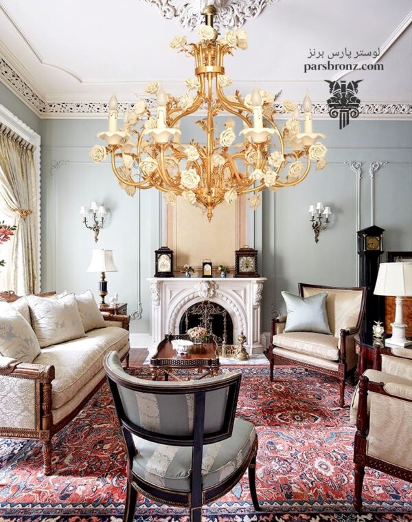 خرید لوستر جدید شاخه ای آویز کلاسیک مدرن فانتزی پذیرایی اتاق خواب آشپزخانه قیمت مناسب برنز برنجی