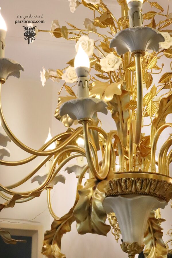 لوستر سفید جدید پذیرایی برنز برنجی پذیرایی اتاق خواب آشپزخانه بالای نهارخوری