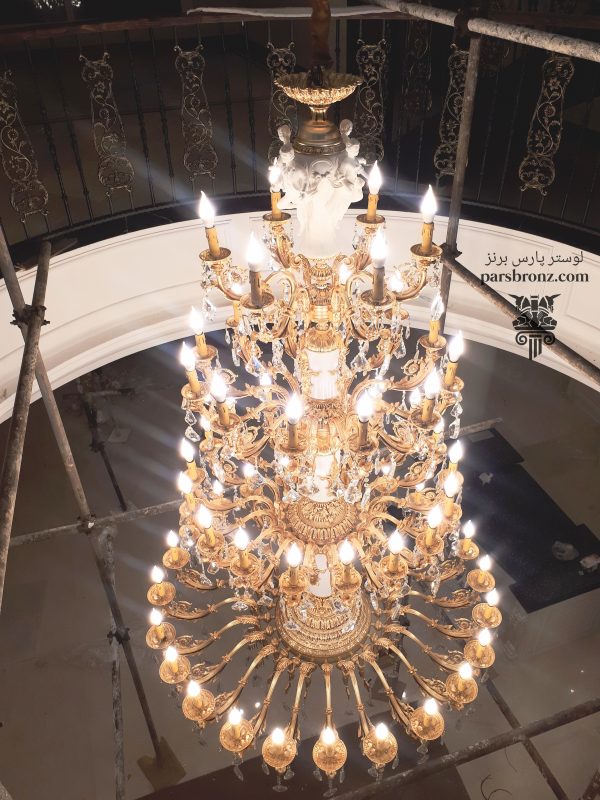خرید لوستر کلاسیک مدرن فانتزی بزرگ لوکس پذیرایی برنز برنجی لاکچری جدید برنزی کارخانه لوستر قیمت ارزان