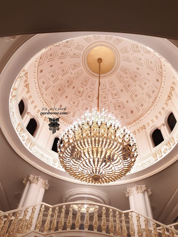 لوستر مسجدی سلطنتی برنز برنجی لاکچری قیمت پذیرایی خاص طرح جدید فرشته طلائی سبک کلاسیک مدرن اروپایی نئوکلاسیک 