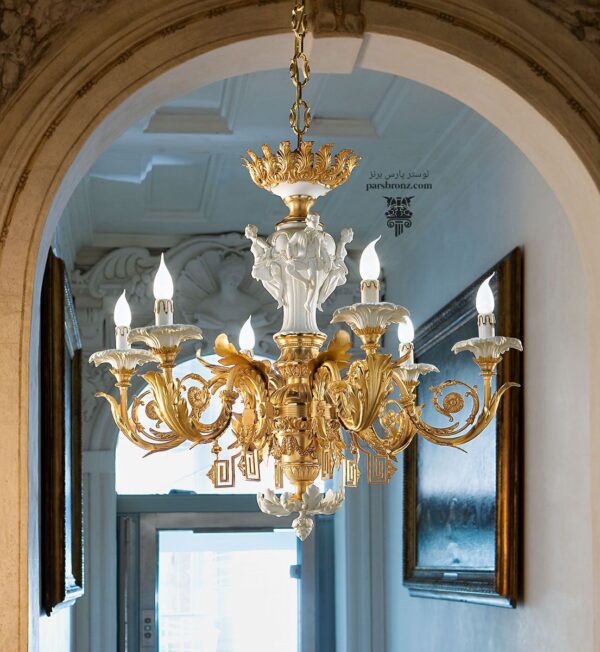 لوستر جدید فانتزی برنز برای پذیرایی اتاق خواب آشپزخانه سرامیکی مدرن کلاسیک برنزی برنجی روی بالای جزیره اپن نهارخوری