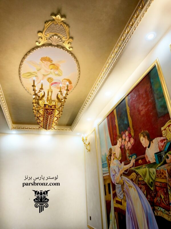 قیمت لوستر فانتزی طلایی لاینر خطی لاینری برنز جدید شیک طرح فرشته آنتیک کلاسیک مدرن برنجی برنزی بالای روی اپن میز ناهارخوری آشپزخانه پذیرایی