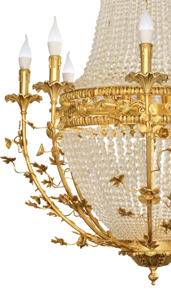 لوستر کریستال جدید برنز پذیرایی کلاسیک طرح شومپن لوستر سلطنتی کریستالی طلایی برای اتاق خواب و آشپزخانه لوکس مدل جدید