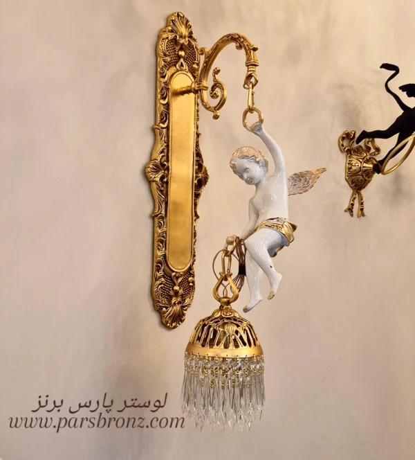 لوستر دیواری تمام برنز کلاسیک و دیوارکوب برنزی و شمعدان دیواری برنجی خاص شیک مجلل قیمت کارخانه